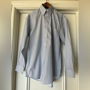 Wrangler George Strait Men’s Size Small White Blue Pattern Casual Button Shirt